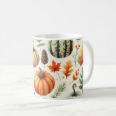 Pumpkin-Tasse Wasserfarbe Herbstlaub Kaffeetasse (VorderseiteRechts)