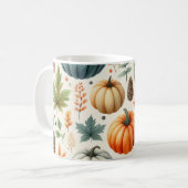 Pumpkin-Tasse Wasserfarbe Herbstlaub Kaffeetasse (Vorderseite Links)