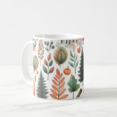 Pumpkin-Tasse Wasserfarbe Herbstlaub Kaffeetasse (Vorderseite Links)