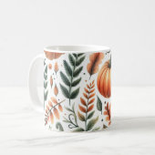 Pumpkin-Tasse Wasserfarbe Herbstlaub Kaffeetasse (Vorderseite Links)