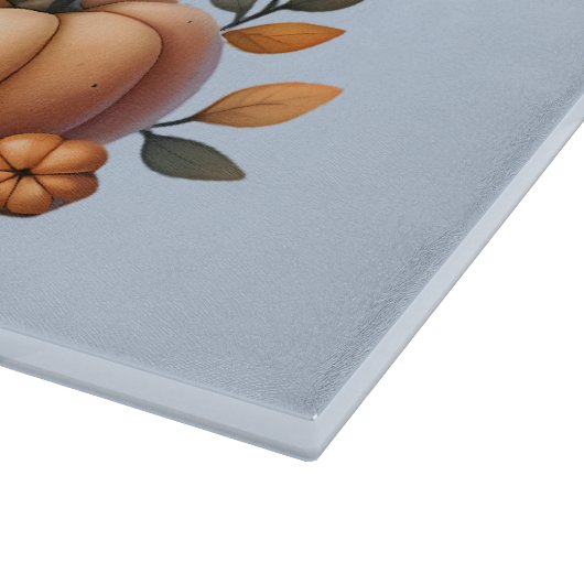 Pumpkin Teapot mit Fall Florals Illustration Schneidebrett (Ecke)