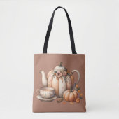 Pumpkin Teapot mit Fall Florals Illustration Tasche (Vorderseite)
