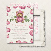 Pumpkin Teddy Bear Girl Babydusche Einladung