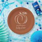 Pumpkin Terracotta Boho Burnt Orange Babydusche Pappteller (Party)