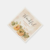 Pumpkin Thankful Family Fall Erntedank Paper Serviette (Ecke)