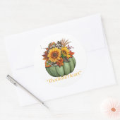 Pumpkin Thankful Heart Runder Aufkleber (Umschlag)