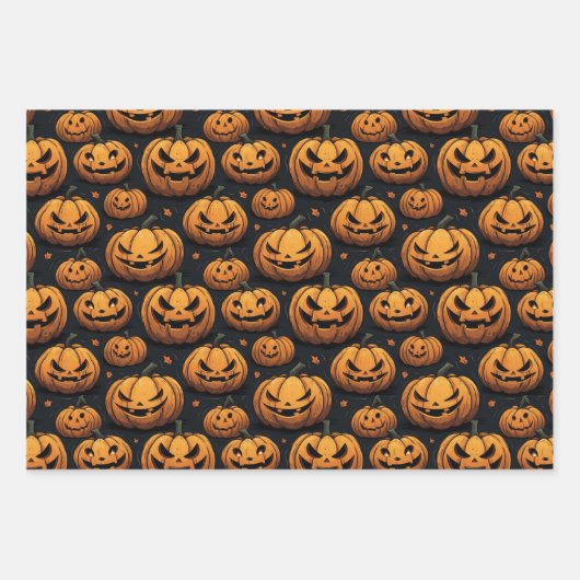 Pumpkin Themed Halloween Geschenkpapier Set (Vorderseite 2)