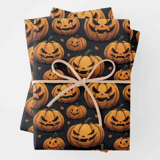 Pumpkin Themed Halloween Geschenkpapier Set (Beispiel)