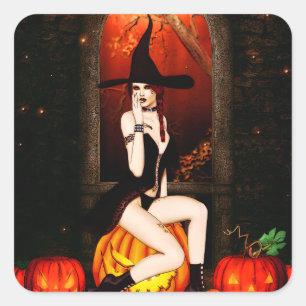 Pumpkin Throne Hexch Quadratischer Aufkleber