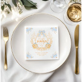 Pumpkin Toile Wappen Elegant Boy Baby Shower Serviette