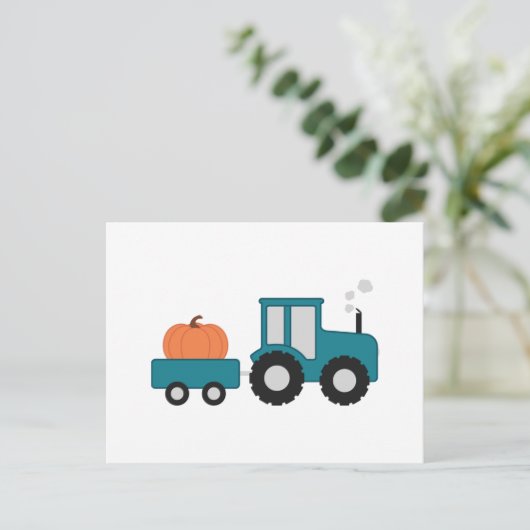 Pumpkin Tractor Postkarte (Stehend Vorderseite)