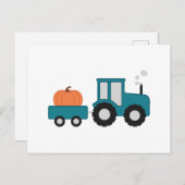 Pumpkin Tractor Postkarte (Vorne/Hinten)