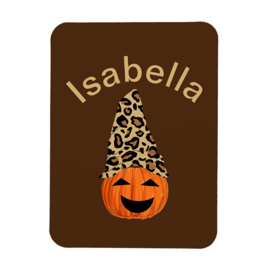 Pumpkin trägt einen Leopardenhut Magnet (Vertikal)