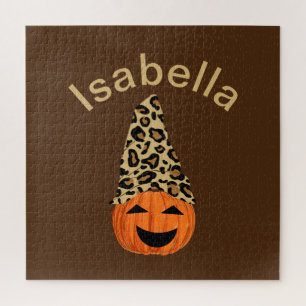 Pumpkin trägt einen Leopardenhut Puzzle