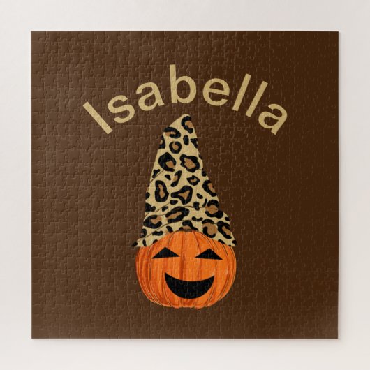 Pumpkin trägt einen Leopardenhut Puzzle (Vertikal)