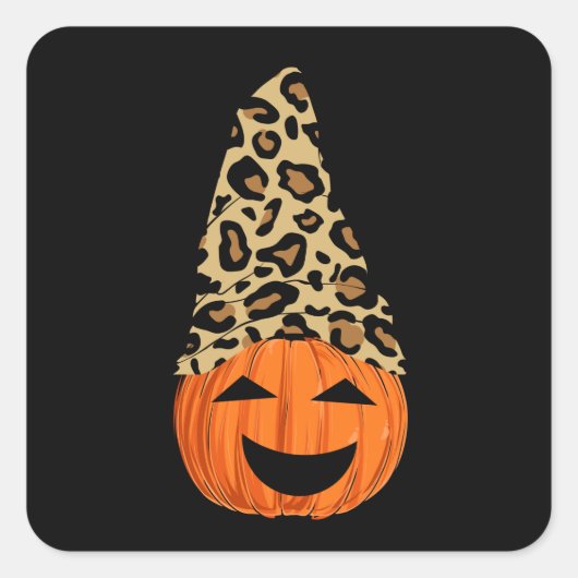 Pumpkin trägt einen Leopardenhut Quadratischer Aufkleber (Vorderseite)