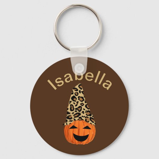 Pumpkin trägt einen Leopardenhut Schlüsselanhänger (Vorderseite)