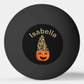 Pumpkin trägt einen Leopardenhut Tischtennisball (Rückseite)