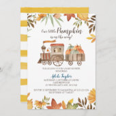 Pumpkin Train Baby Dusche, Fall Baby Sprinkle Einladung (Vorne/Hinten)