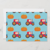 Pumpkin Traktoren Birthday Foto Boys Party Einladung (Rückseite)