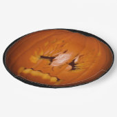 Pumpkin, traurige Flammen Pappteller (Schrägansicht)