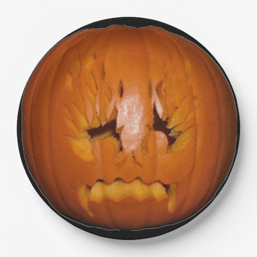 Pumpkin, traurige Flammen Pappteller (Vorderseite)