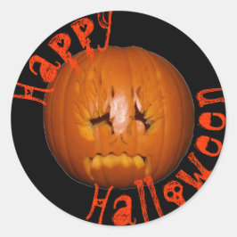 Pumpkin, traurige Flammen Runder Aufkleber