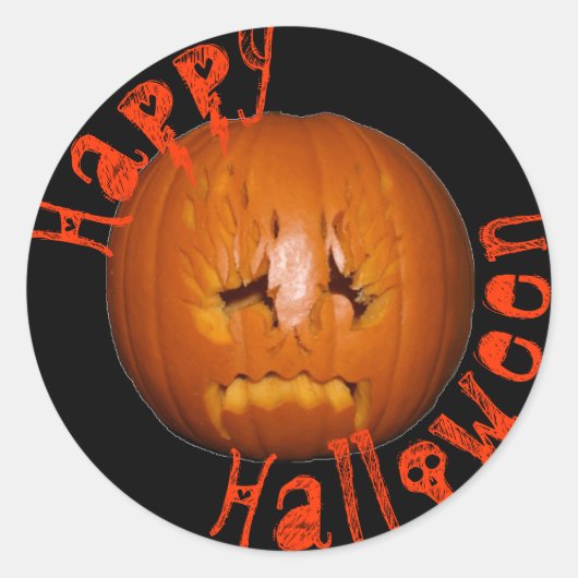 Pumpkin, traurige Flammen Runder Aufkleber (Vorderseite)