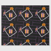 "Pumpkin Treats Halloween Wrapping Paper" Geschenkpapier (Flach)