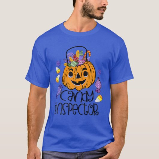Pumpkin Trick oder behandeln Candy Inspector Hallo T-Shirt (Vorderseite)