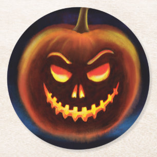 Pumpkin Trick oder Treat Halloween-Party Untersetz Runder Pappuntersetzer