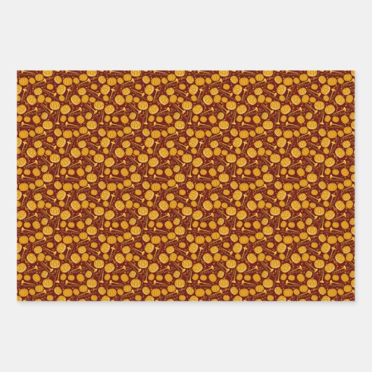 Pumpkin Trombone-Musiknoten wackeln Papierblätter Geschenkpapier Set (Vorderseite 3)