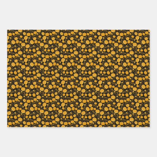 Pumpkin Trombone-Musiknoten wackeln Papierblätter Geschenkpapier Set (Vorderseite 2)