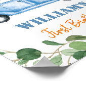 Pumpkin Truck 1. Geburtstag Begrüßungszeichen Poster (Ecke)