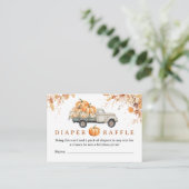 Pumpkin Truck Baby Dusche Fall Windeln Raffle Begleitkarte (Stehend Vorderseite)