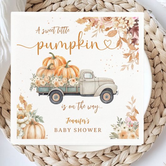 Pumpkin Truck Baby Showdown Party Paper Serviette