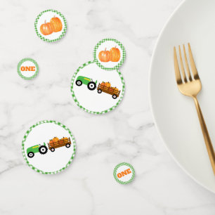 Pumpkin Truck Birthday Confetti - Grüner Traktor Konfetti
