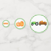 Pumpkin Truck Birthday Confetti - Grüner Traktor Konfetti (Rückseiten)