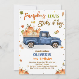 Pumpkin Truck Birthday Party Fall Pumpkin Birthday Einladung