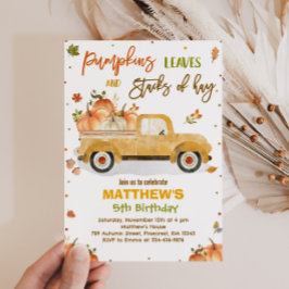 Pumpkin Truck Birthday Party Fall Pumpkin Birthday Einladung