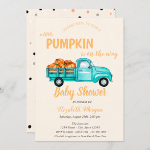 Pumpkin Truck ,Dots Baby Dusche Einladung