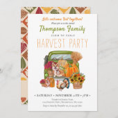 Pumpkin Truck Fall Harvest Party Erntedank Einladung (Vorne/Hinten)