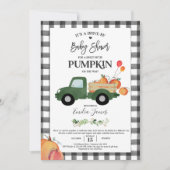 Pumpkin Truck Gender Neutral Fall Baby Shower Einladung (Vorderseite)