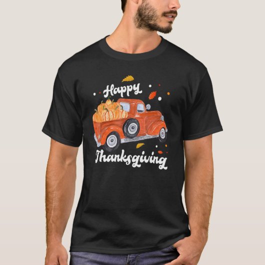 Pumpkin Truck Herbst Matching Family Kostüm T-Shirt (Vorderseite)