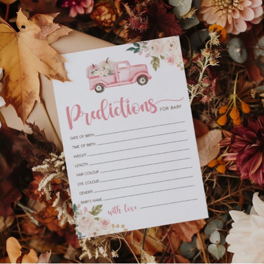 Pumpkin Truck Kinderdusche Vorhersage für Babykart Einladung