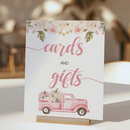 Pumpkin Truck Kinderduschkarte und Geschenkzeichen Poster