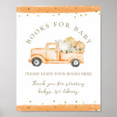 Pumpkin Truck Modernes Fall Baby Duschbücher Poster (Vorne)