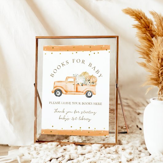 Pumpkin Truck Modernes Fall Baby Duschbücher Poster