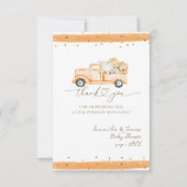 Pumpkin Truck Modernes Fall Baby Dusche Dankeskarte (Vorderseite)