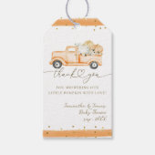 Pumpkin Truck Modernes Fall Baby Dusche Geschenkanhänger (Vorderseite)